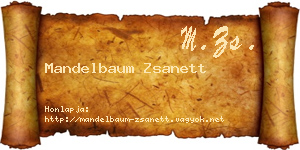 Mandelbaum Zsanett névjegykártya